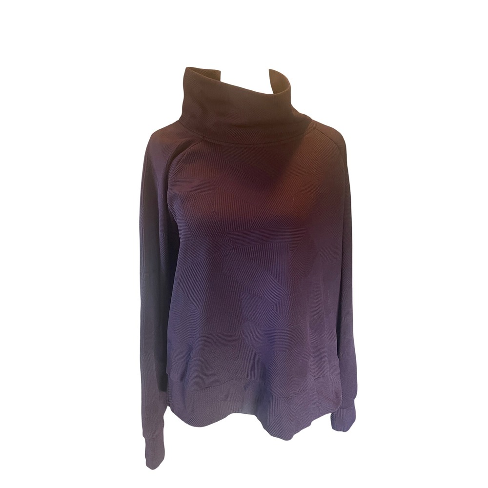 RBX Womens Textured Geometric Ribbed Top XL Purple Athleisure Yoga Gym‎ Sporty